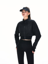 Kvkv Fit Time Functional Sports Splicing Fake Two Piece Waist Cinching Jacket 34