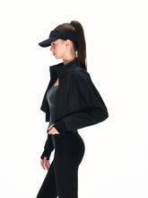 Kvkv Fit Time Functional Sports Splicing Fake Two Piece Waist Cinching Jacket 37