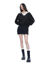 Kvkv Knitted Shirt Long Sleeve Fake Two Piece Sanitary Skirt Dress 14