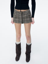 Kvkv Retro Checkered Zipper Design Skirts And Shorts 37