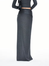 Kvkv Skin Feel Design Layering Hip Hugging Long Skirt Sexy Spicy Girl Slim Fit Slimming Gray Half Body Female 23