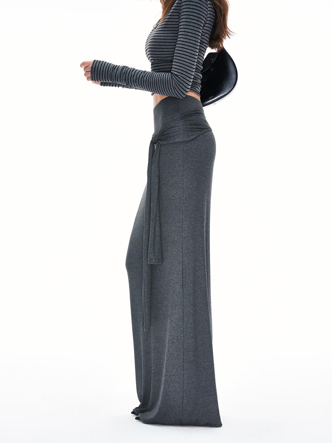 Kvkv Skin Feel Design Layering Hip Hugging Long Skirt Sexy Spicy Girl Slim Fit Slimming Gray Half Body Female 5