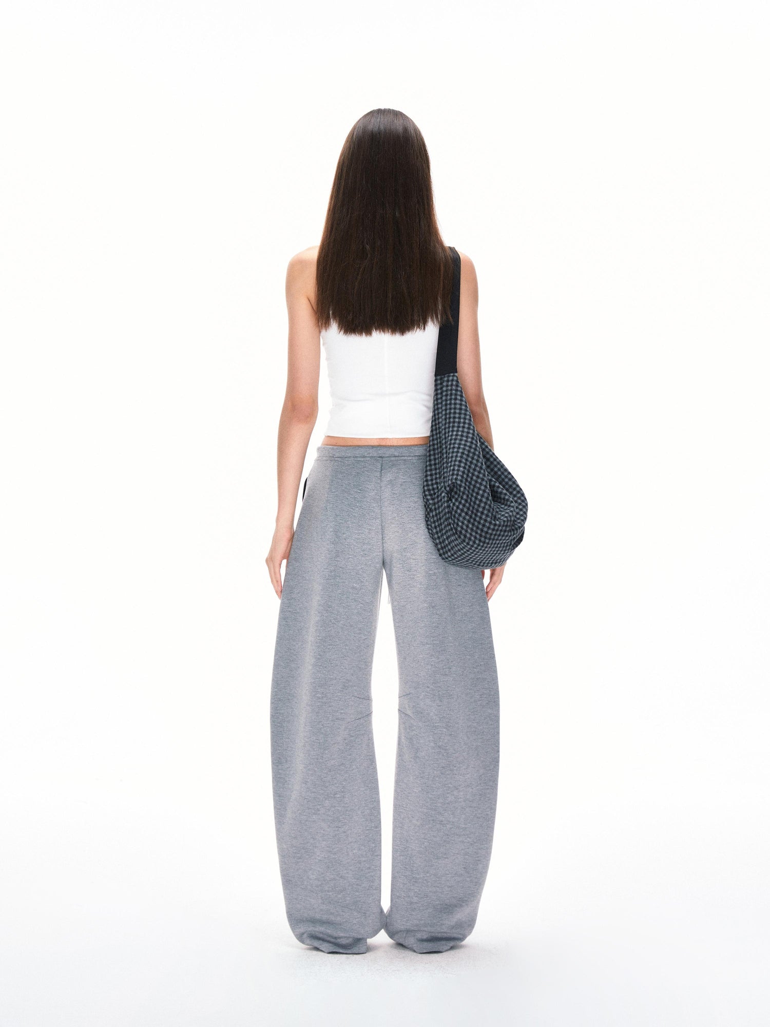 Kvkv Skin Feel Silhouette Curved Sisi Pants American Drawstring Loose Casual Sweatpants Lazy And Relaxed Banana 20