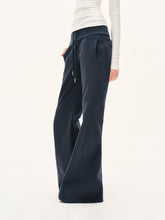 Kvkv Sport Wide Waisted Drawstring Sweatpants In Navy Blue With A Slight Pull Lazy 2024 New Casual Leg Pants 27