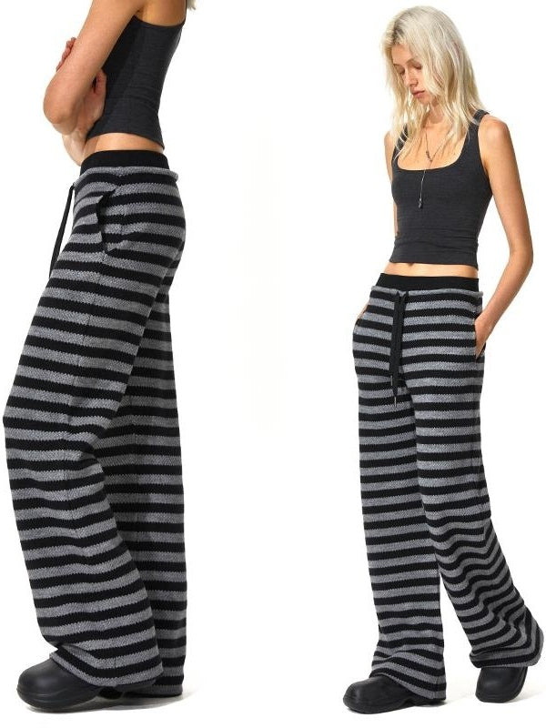 Kvkv Striped Woolen Pants 1