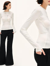 Kvkv White Structure Slim Yoga Base Top For Autumn And Winter Can Be Worn Inside Or Outside Shirt With High End Feel Long Sleeved 2