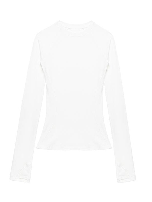 Kvkv White Structure Slim Yoga Base Top For Autumn And Winter Can Be Worn Inside Or Outside Shirt With High End Feel Long Sleeved 5