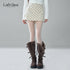 LADYGHOST_Apricot_Polka_Dot_Brushed_High_Waist_Bodycon_Women&