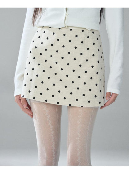 LADYGHOST Apricot Polka Dot Brushed High Waist Bodycon Women&