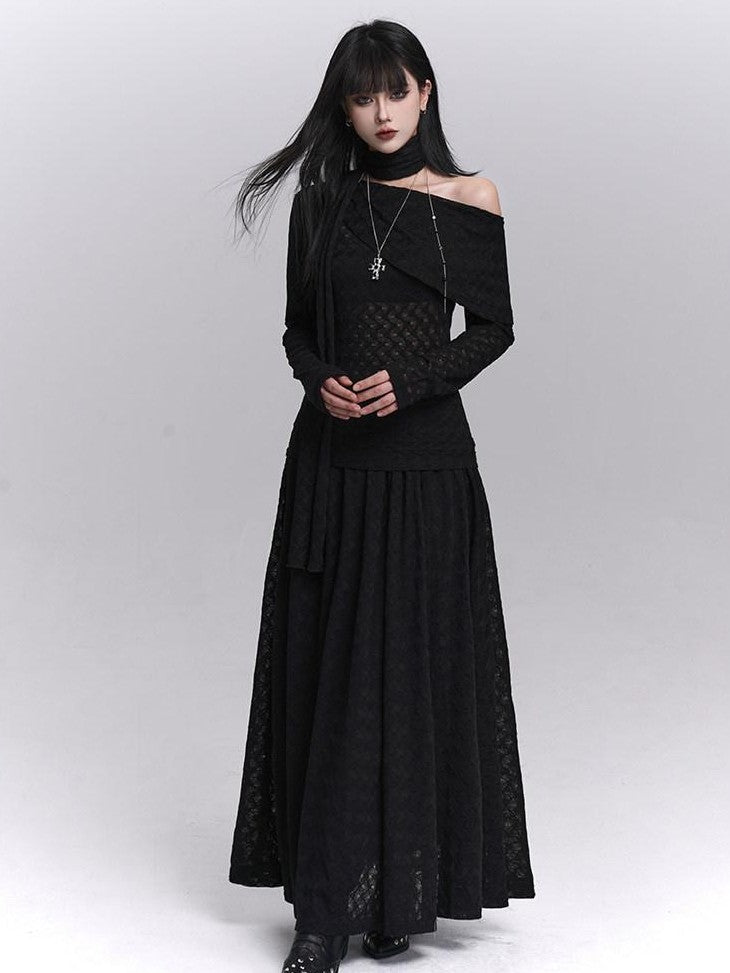 LADYGHOST Asymmetric One Shoulder Long Sleeve Women&
