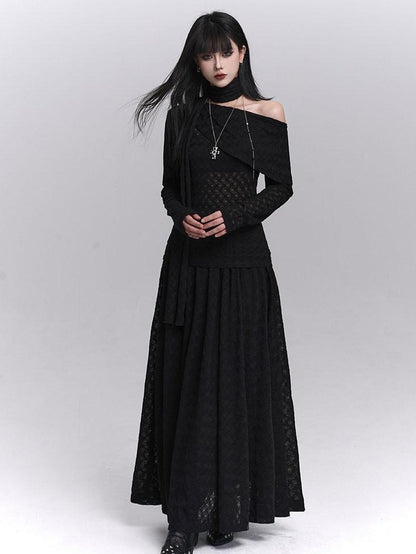 LADYGHOST Asymmetric One Shoulder Long Sleeve Women&