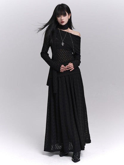 LADYGHOST Asymmetric One Shoulder Long Sleeve Women&