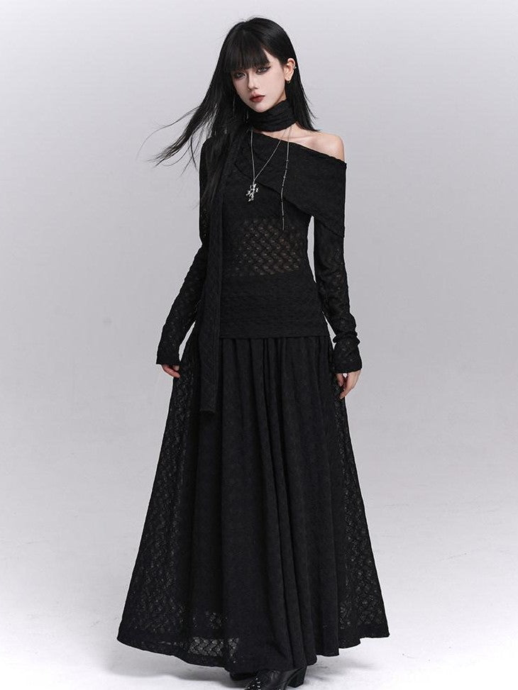 LADYGHOST Asymmetric One Shoulder Long Sleeve Women&