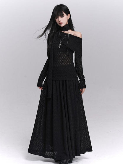LADYGHOST Asymmetric One Shoulder Long Sleeve Women&