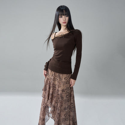 LADYGHOST_Asymmetrical_One_Shoulder_Ruched_Solid_Color_Cotton_Women&