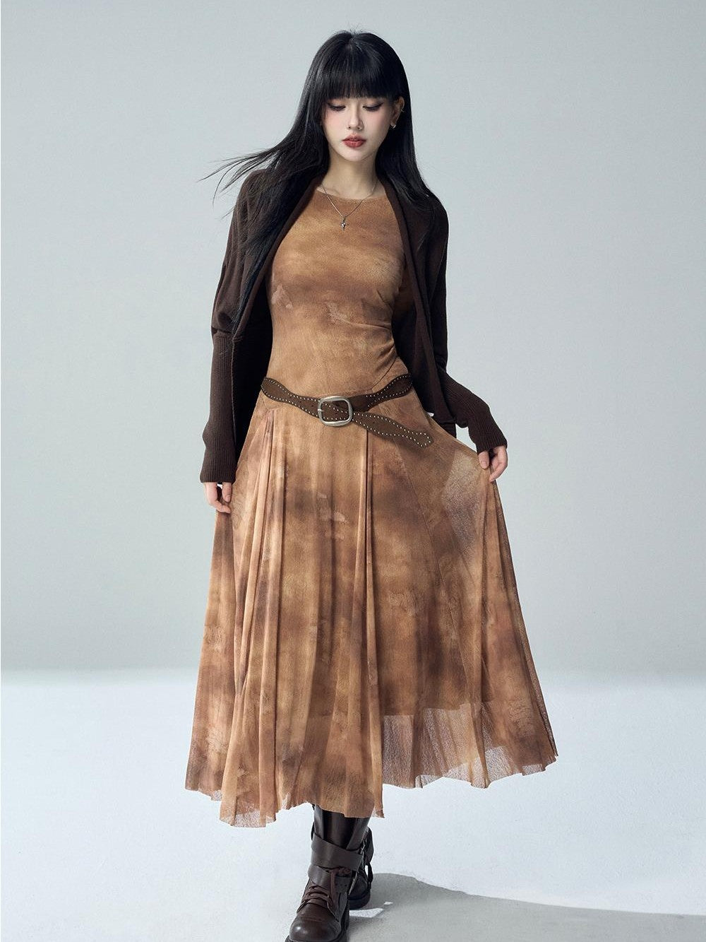 LADYGHOST Batwing Sleeve Shawl Collar Knit Women&