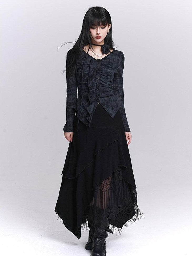 LADYGHOST Black Cropped Ethereal Designer Unique Women&