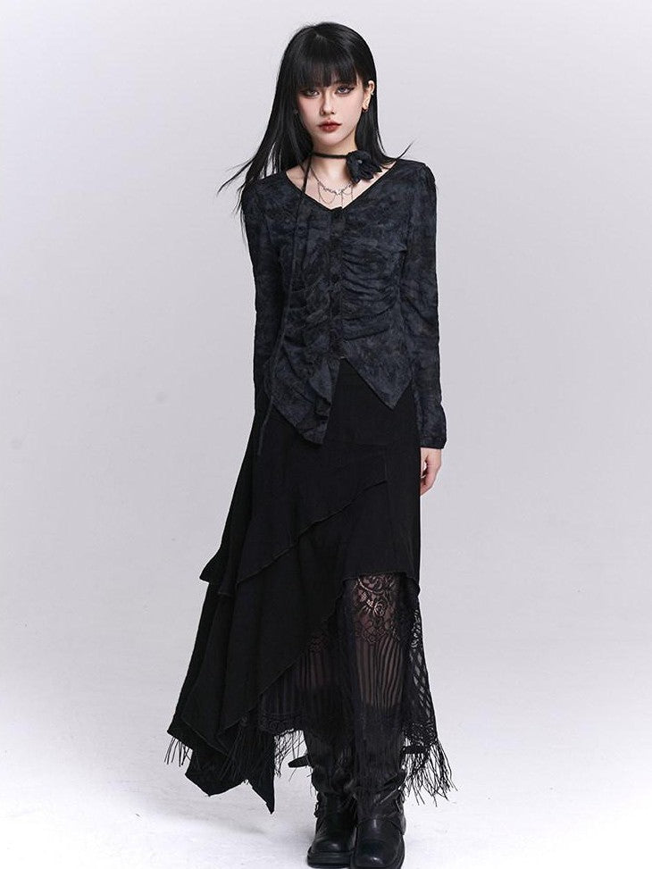 LADYGHOST Black Cropped Ethereal Designer Unique Women&