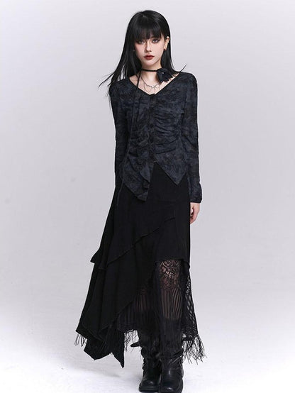 LADYGHOST Black Cropped Ethereal Designer Unique Women&