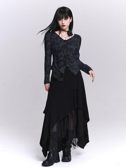 LADYGHOST Black Cropped Ethereal Designer Unique Women&