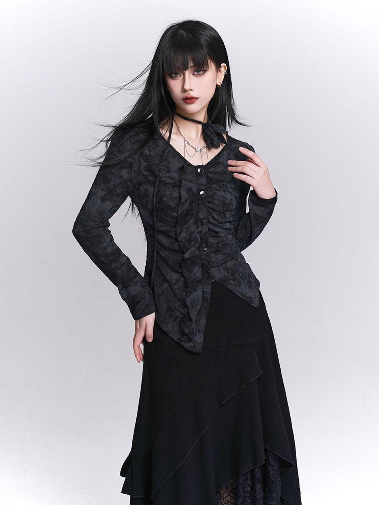 LADYGHOST Black Cropped Ethereal Designer Unique Women&