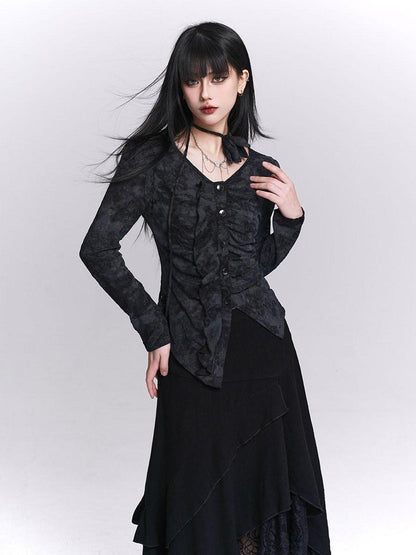 LADYGHOST Black Cropped Ethereal Designer Unique Women&