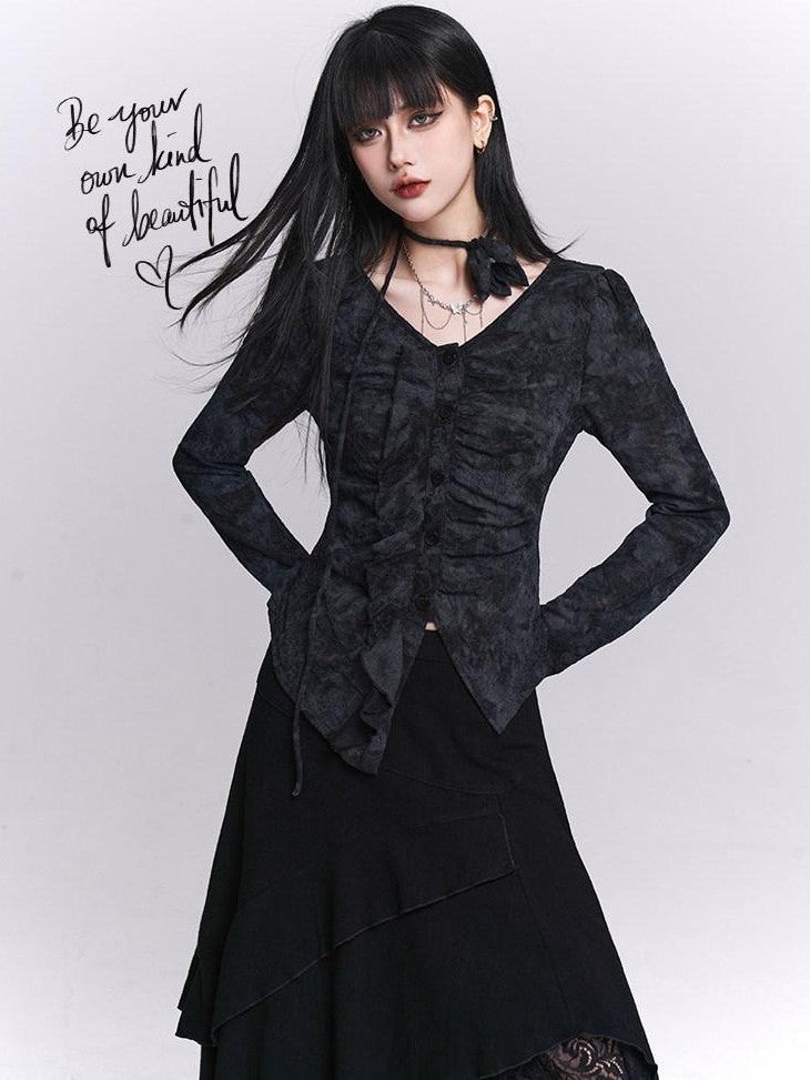 LADYGHOST Black Cropped Ethereal Designer Unique Women&