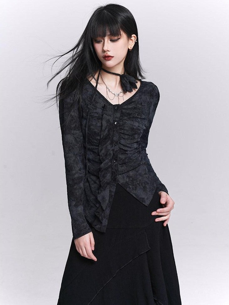 LADYGHOST Black Cropped Ethereal Designer Unique Women&