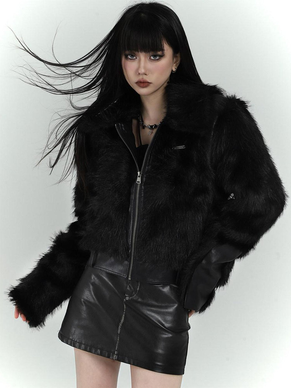 LADYGHOST Black Cropped Quilted Padded Bonded Women&