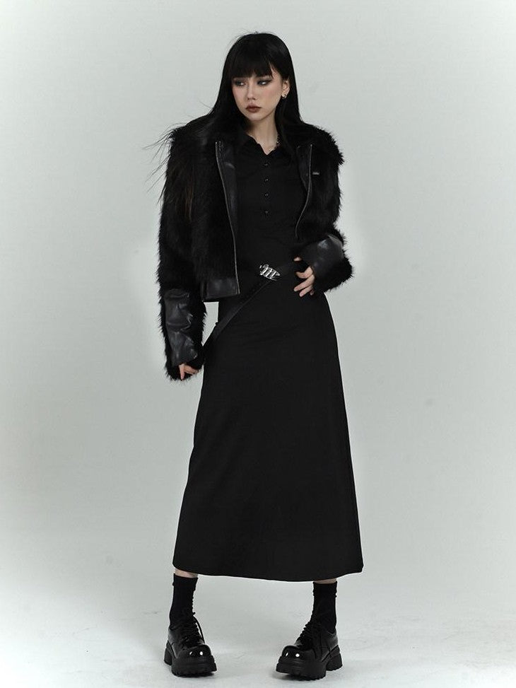 LADYGHOST Black Cropped Quilted Padded Bonded Women&