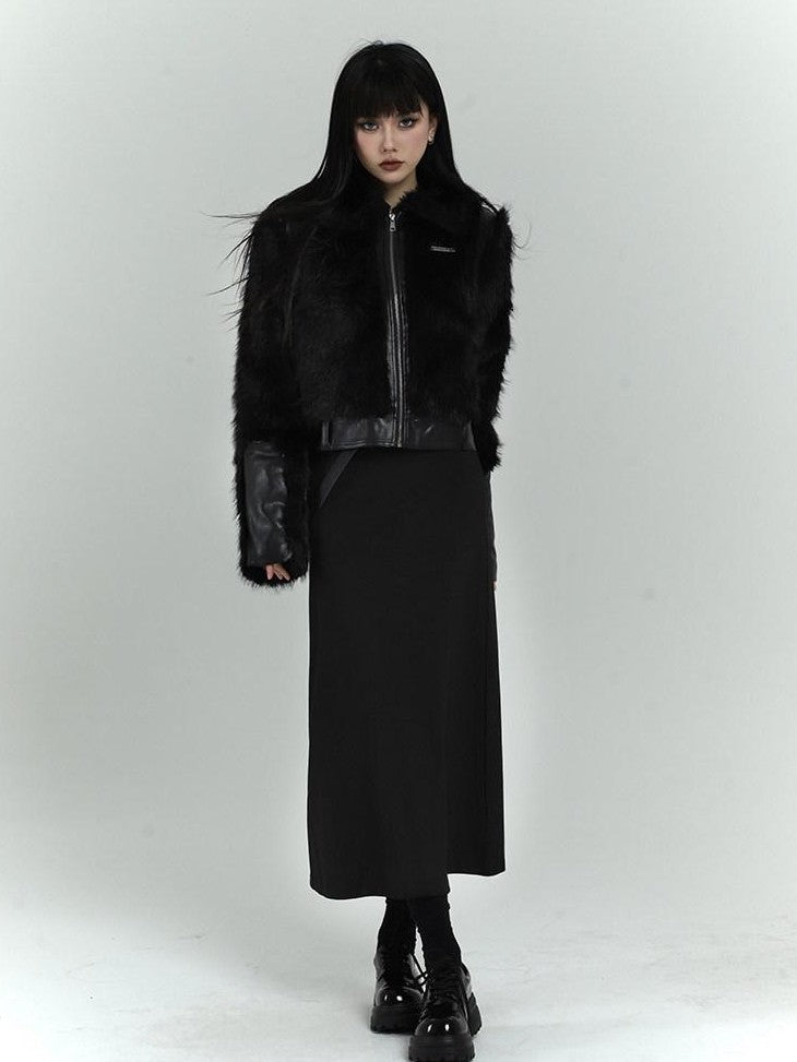 LADYGHOST Black Cropped Quilted Padded Bonded Women&