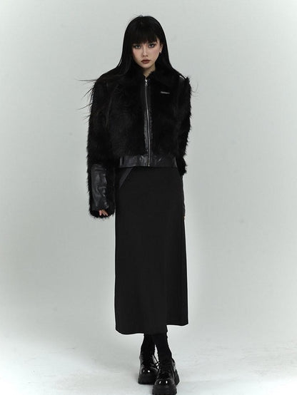 LADYGHOST Black Cropped Quilted Padded Bonded Women&