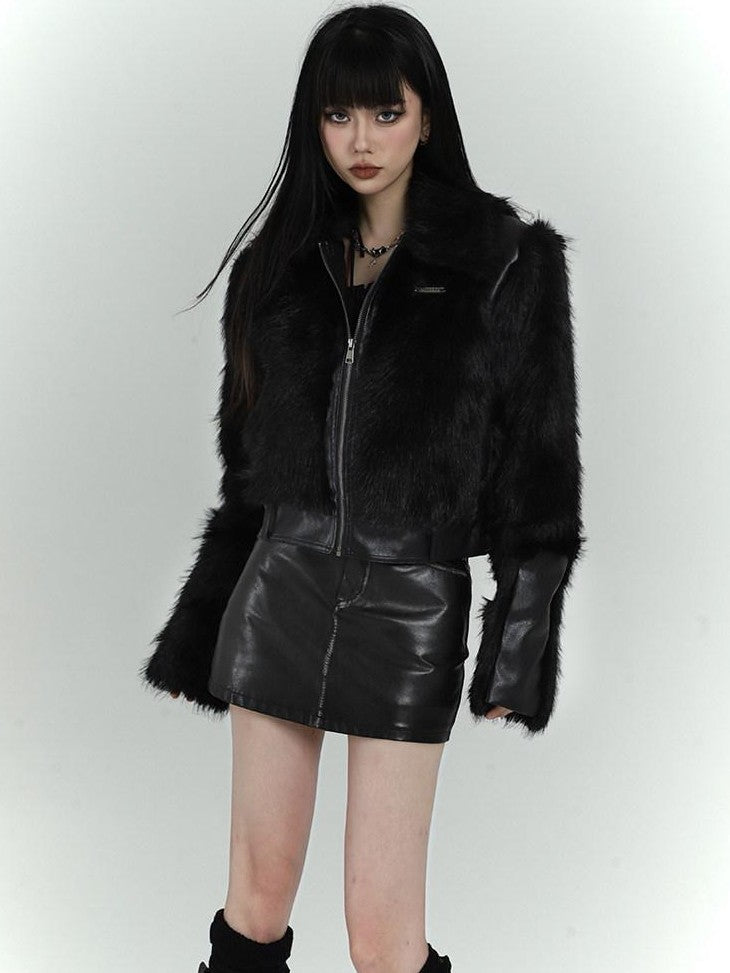 LADYGHOST Black Cropped Quilted Padded Bonded Women&
