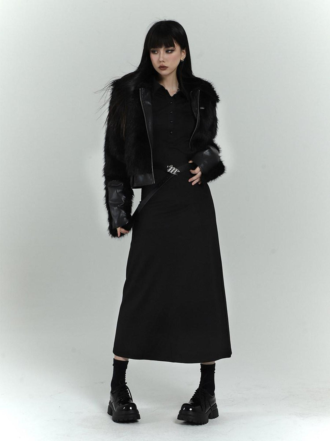 LADYGHOST Black Cropped Quilted Padded Bonded Women&