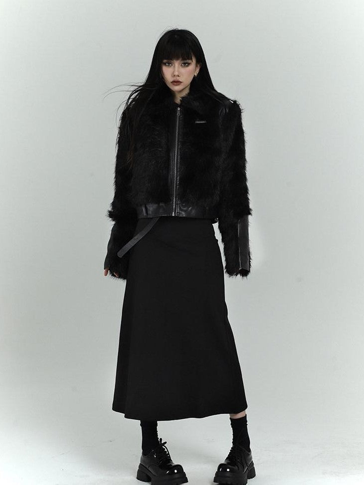 LADYGHOST Black Cropped Quilted Padded Bonded Women&