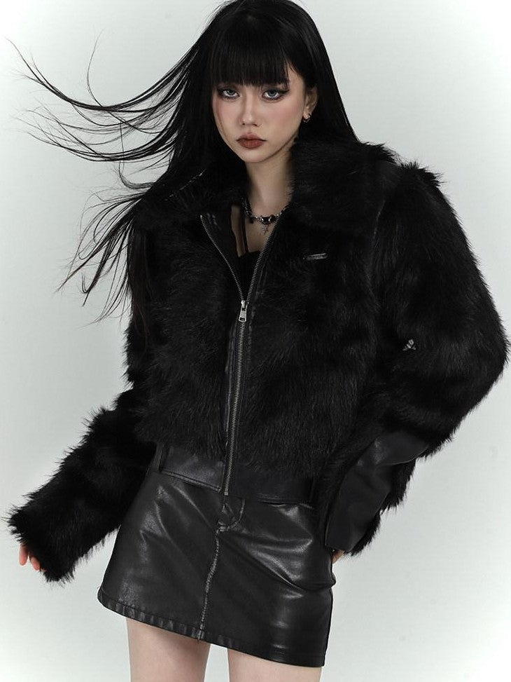 LADYGHOST Black Cropped Quilted Padded Bonded Women&