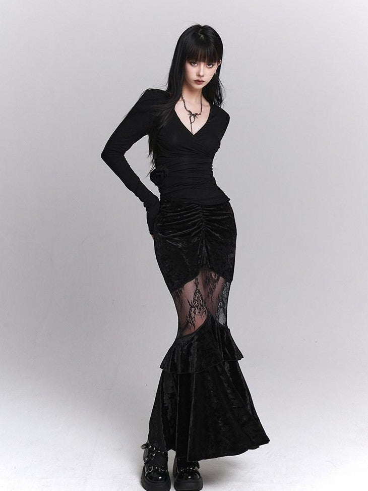 LADYGHOST Black Ghost Girl Fitted Bodycon Women&