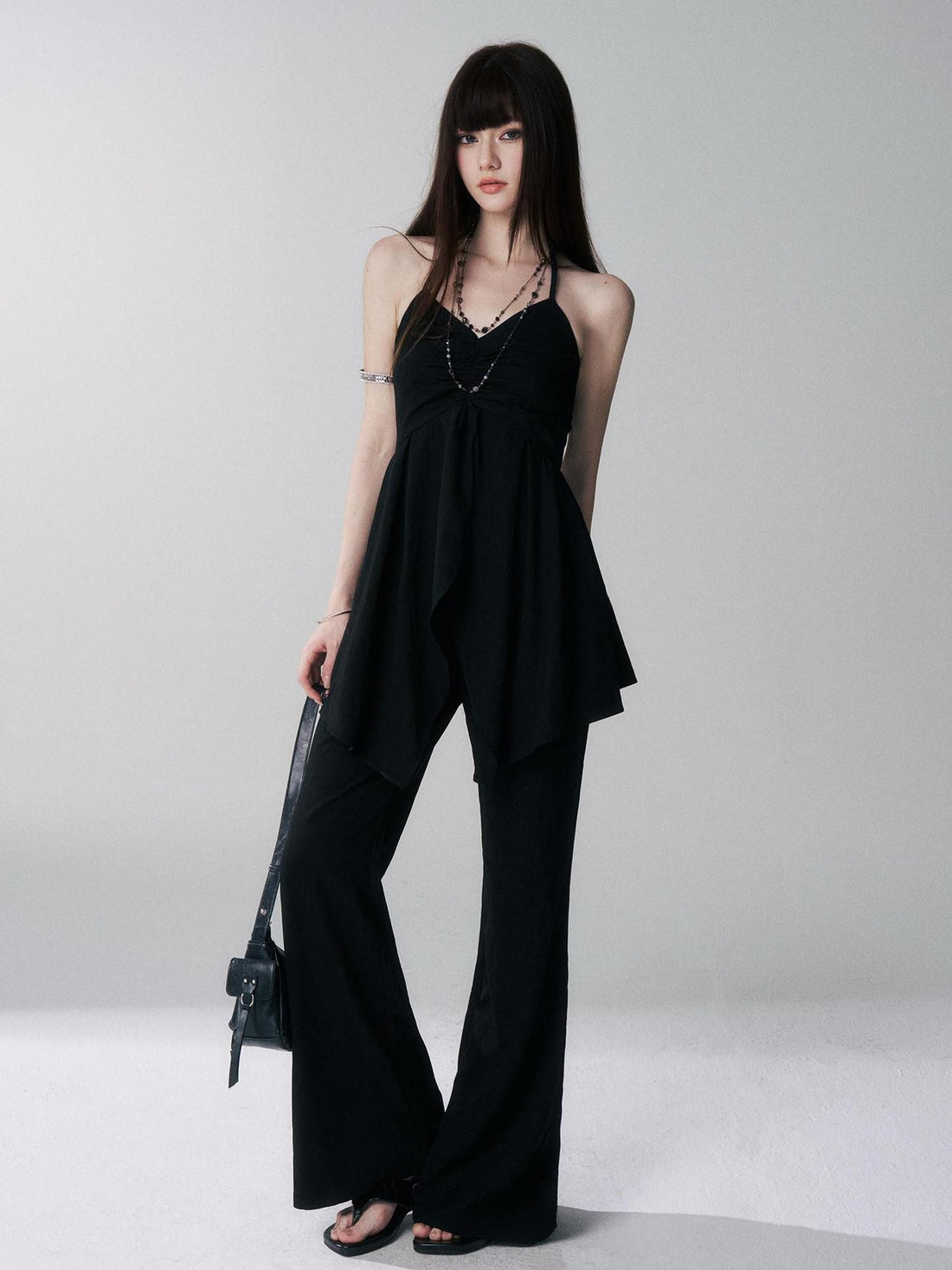 LADYGHOST Black Ghost Girl Halter Camisole Women&