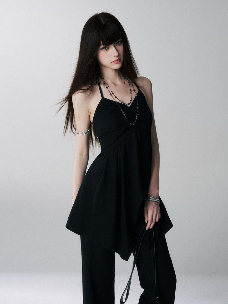 LADYGHOST Black Ghost Girl Halter Camisole Women&