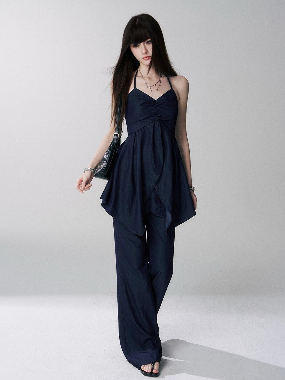 LADYGHOST Black Ghost Girl Halter Camisole Women&