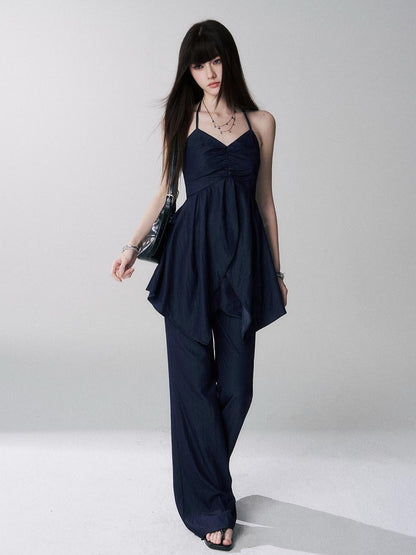 LADYGHOST Black Ghost Girl Halter Camisole Women&