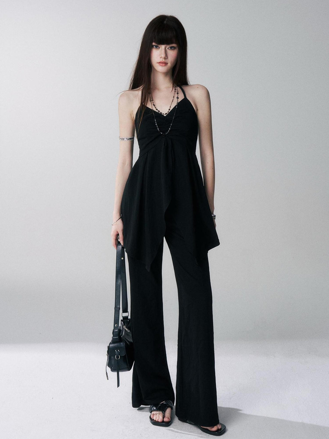 LADYGHOST Black Ghost Girl Halter Camisole Women&