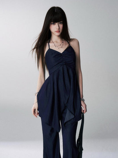 LADYGHOST Black Ghost Girl Halter Camisole Women&