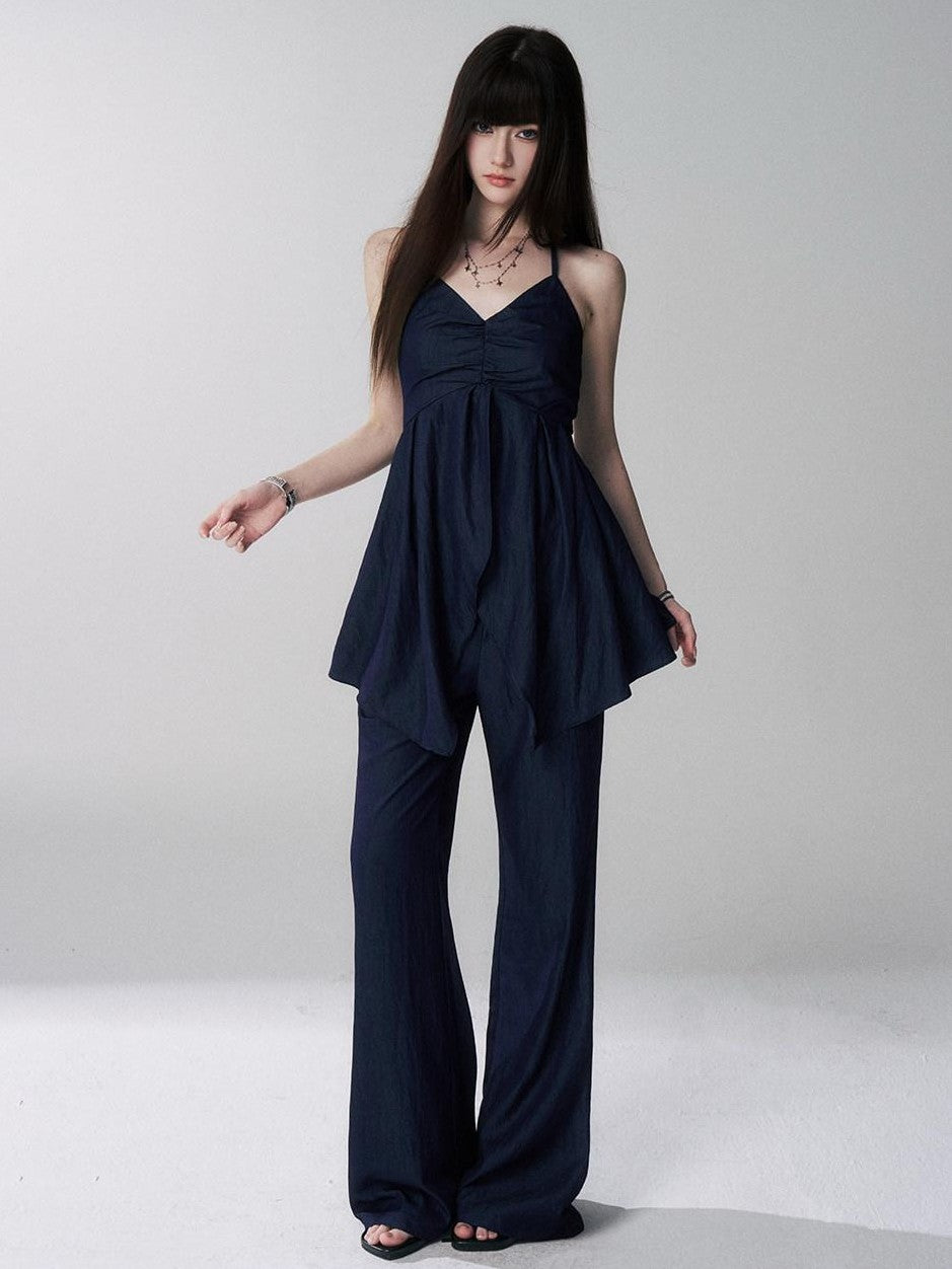 LADYGHOST Black Ghost Girl Halter Camisole Women&