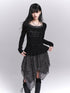 LADYGHOST Black Ghost Girl Halter Neck Faux Two Piece Women&