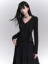 LADYGHOST Black Ghost Girl Print Slim V-neck Women&