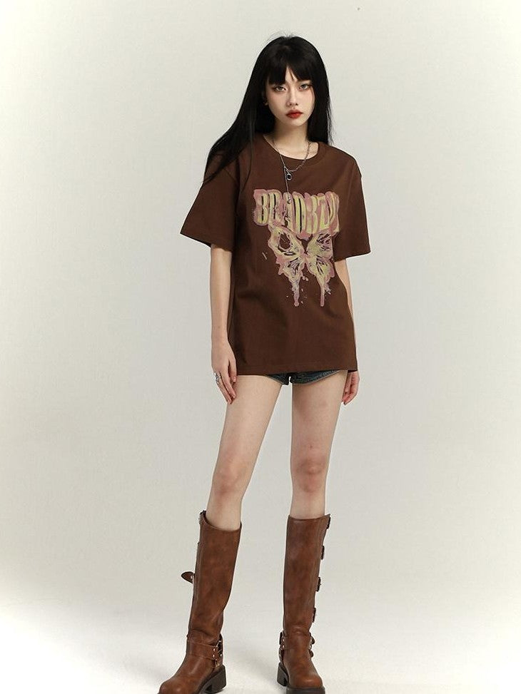 LADYGHOST Black Ghost Girl Retro Oversized Midlength Women&