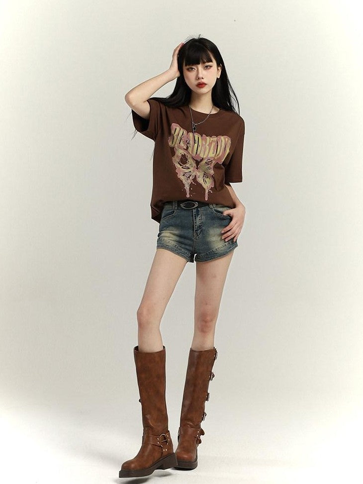 LADYGHOST Black Ghost Girl Retro Oversized Midlength Women&