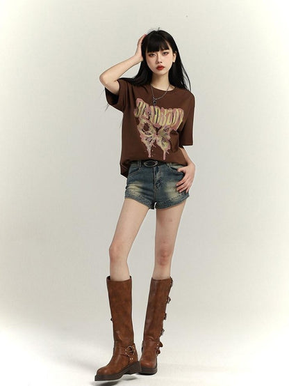 LADYGHOST Black Ghost Girl Retro Oversized Midlength Women&