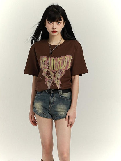 LADYGHOST Black Ghost Girl Retro Oversized Midlength Women&